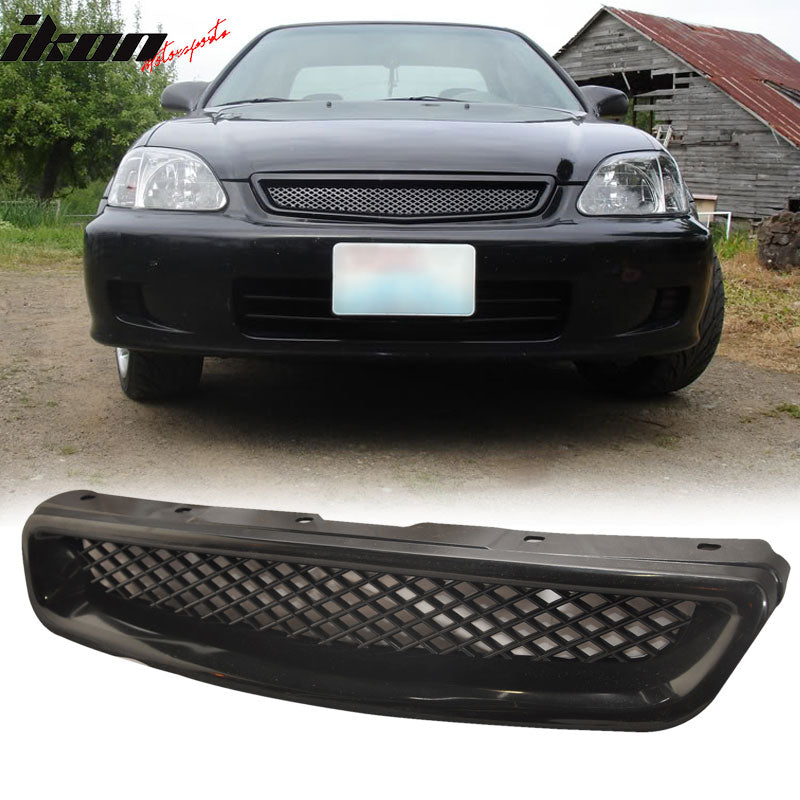 Fits Civic 99-00 Mugen Front Bumper Lip Front Grille Sun Window Visor