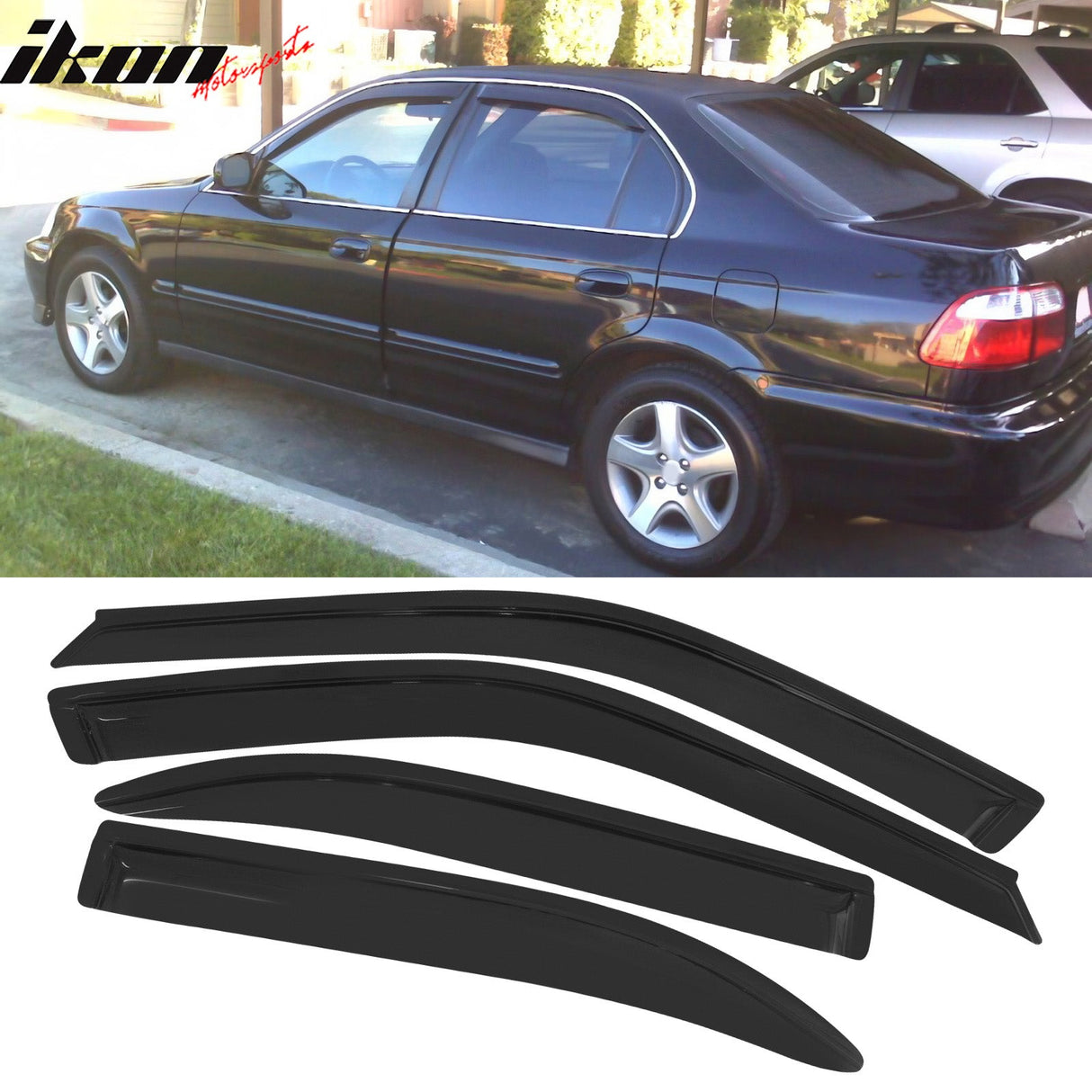 Fits Civic 99-00 T-R Front Bumper Lip Front Grille Sun Window Visor