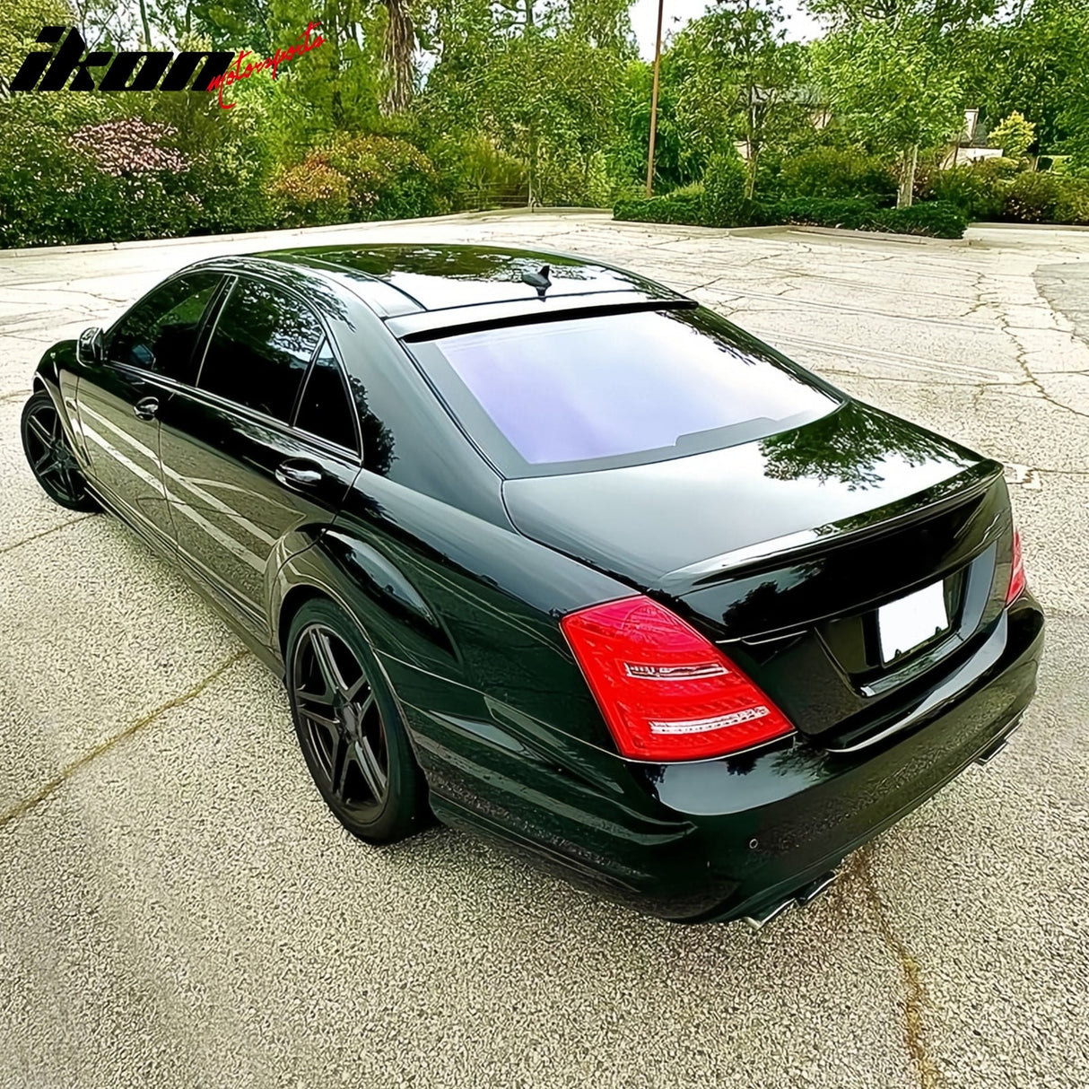 Fits 07-13 W221 Trunk Spoiler & L Type Roof Wing #040 Black