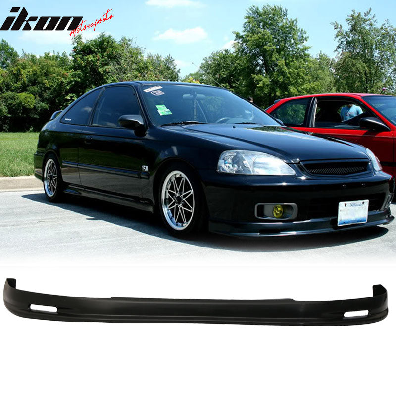 Fits Honda Civic 99-00 3D Mugen Front Bumper Lip + Window Visor
