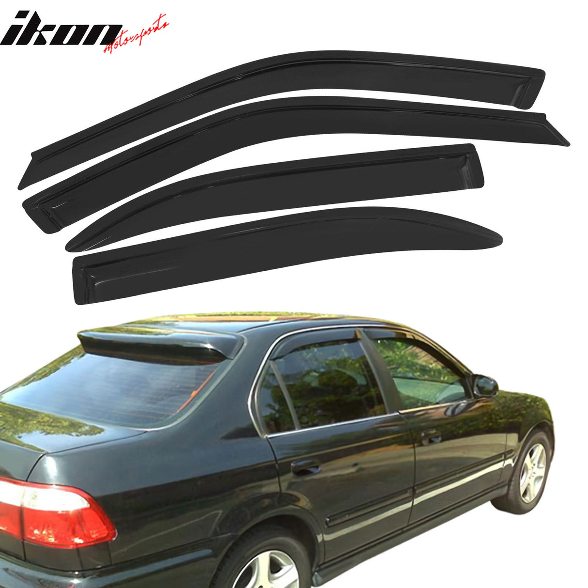 Fits Honda Civic 96-98 PP Front Bumper Lip Spoiler + Sun Window Visor