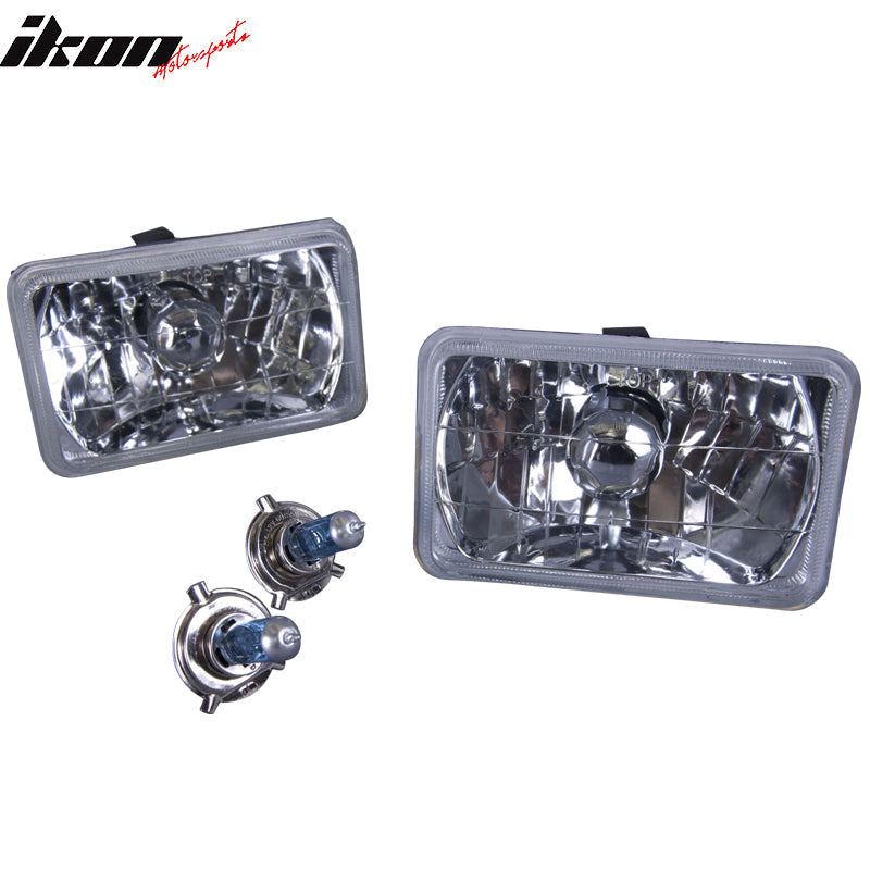 4 Two Pairs Of 4X6in Clear Headlights 6 X 4 Pair H4 Conversion