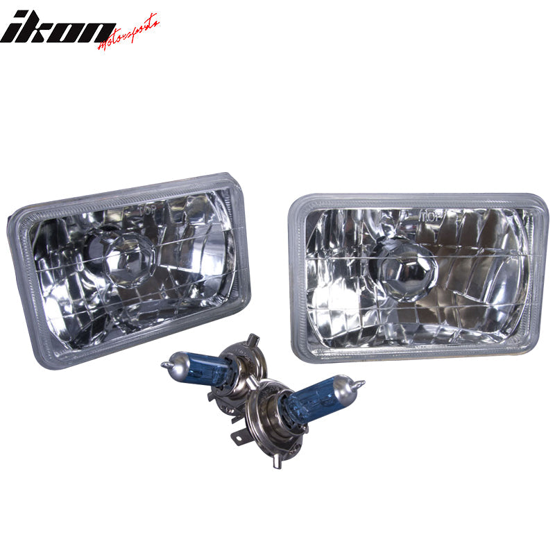 4 Two Pairs Of 4X6in Clear Headlights 6 X 4 Pair H4 Conversion