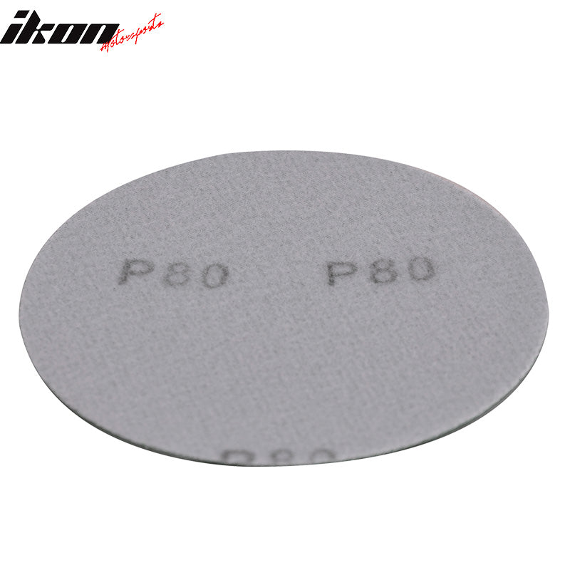 50PC 5" Wet Dry No Hole Sand Paper Disc 80 Grit Repair Sandpaper