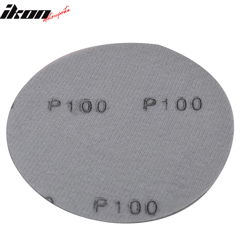 50PC 5" Wet Dry No Hole Sand Paper Disc 100 Grit Repair Sandpaper