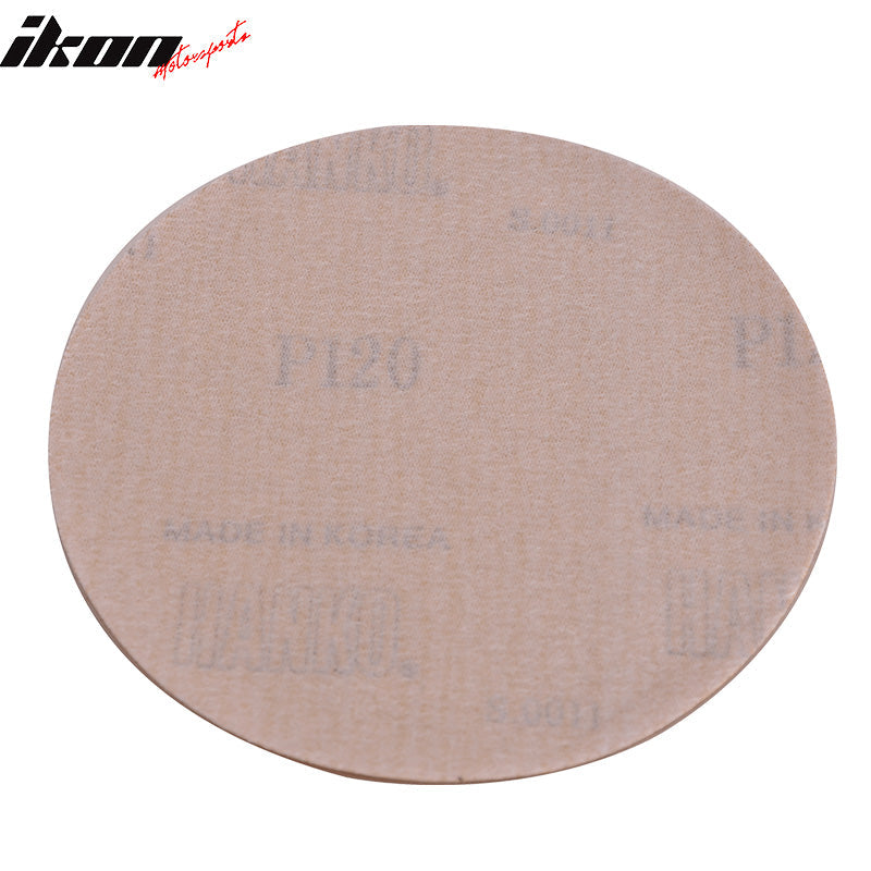 50PC 5" Wet Dry No Hole Sand Paper Disc 120 Grit Sanding Sandpaper