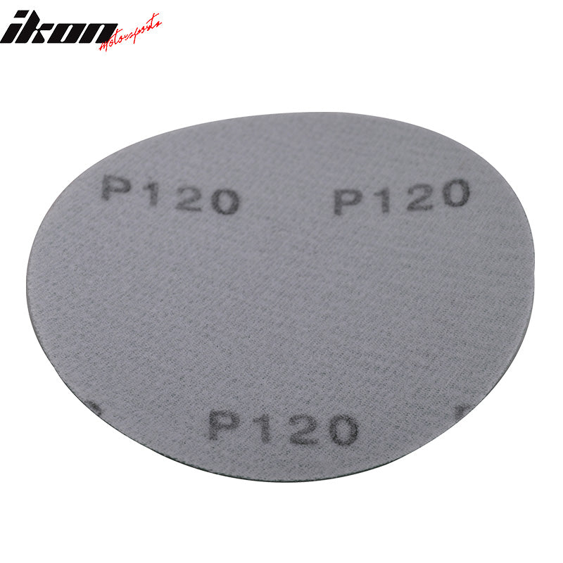 50PC 5" Wet Dry No Hole Sand Paper Disc 120 Grit Repair Sandpaper