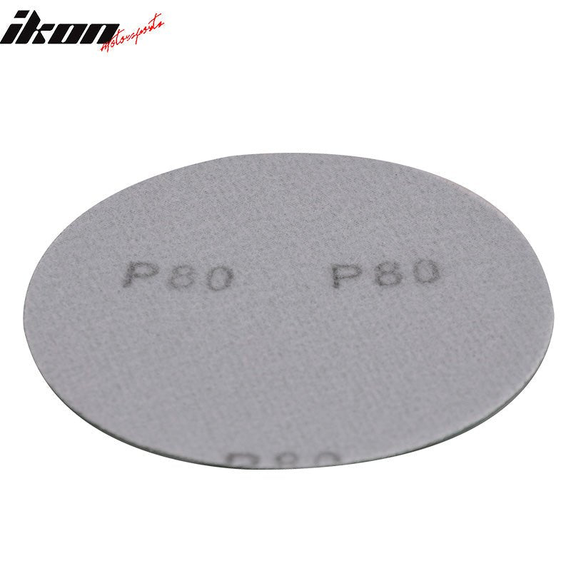 100PC 5" Wet Dry No Hole Sand Paper Disc 80 Grit Repair Sandpaper