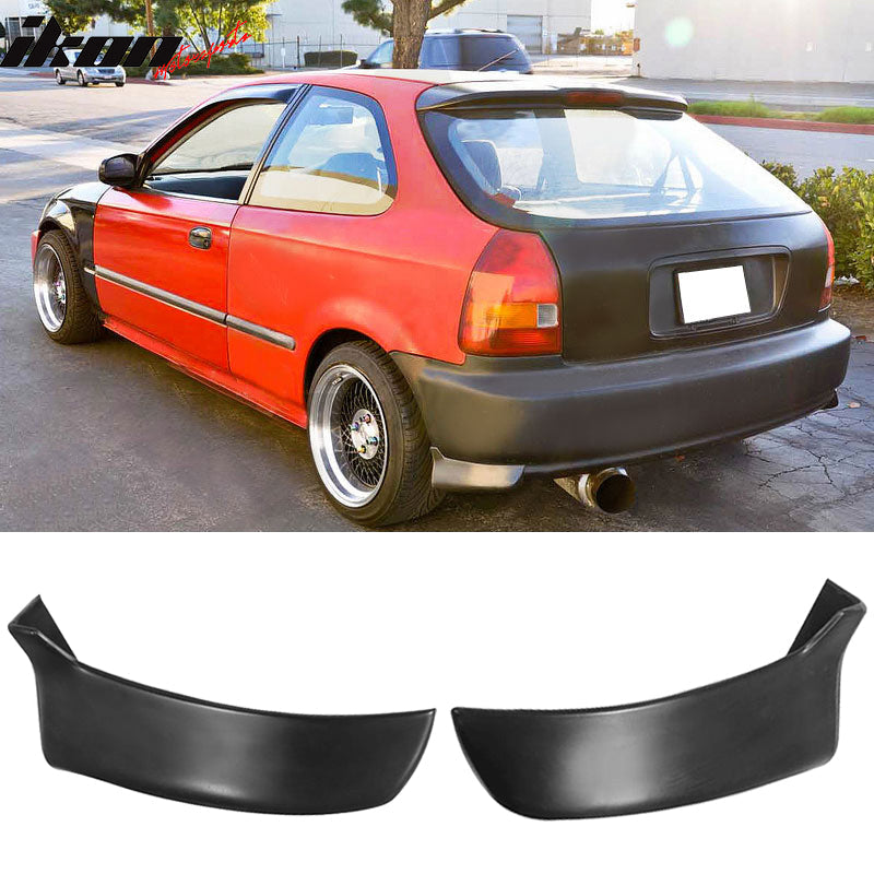 Fits 96-98 Civic 3D JUN Front Bumper Lip + Rear Bumper Lip Spats