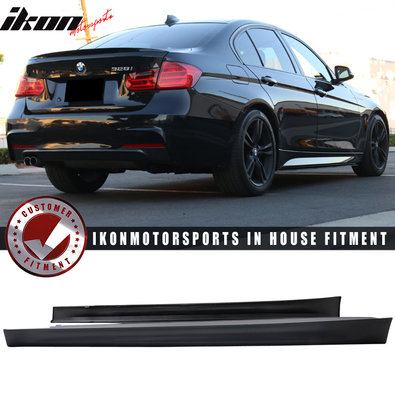 Fits 12-18 F30 PP Msport Side Skirts Rocker Panel + Splitter Extension