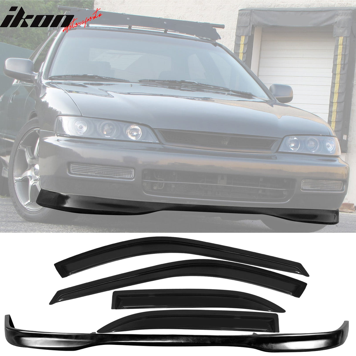 Fits 96-97 Honda Accord TR Front Bumper Lip + Sun Window Visor