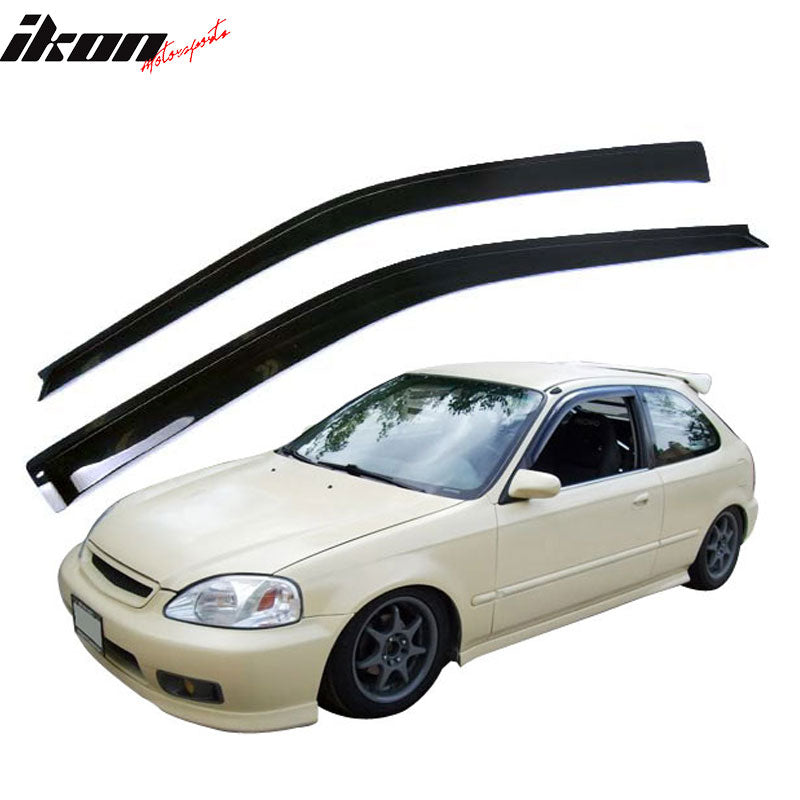 Fits 96-98 Honda Civic 3Dr TR Front Bumper Lip + Sun Window Visor