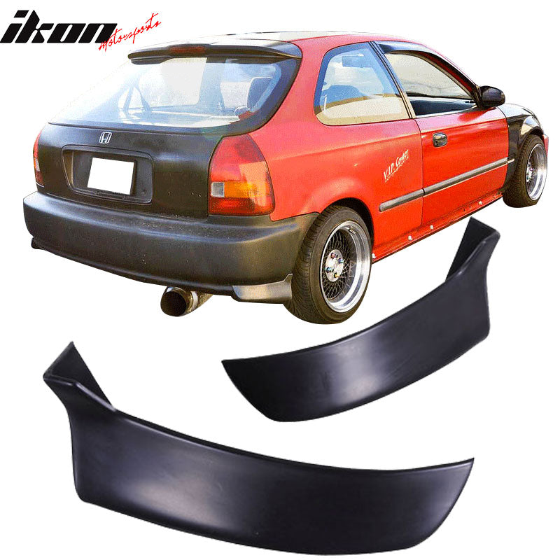 Fits 96-98 Civic 3D Mugen Front Bumper Lip + 2PC Rear Bumper Lip Spats