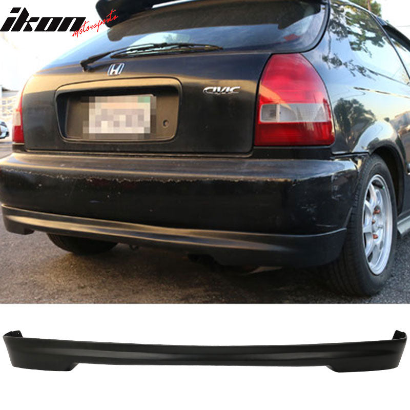 Fits 96-98 Honda Civic 3Dr TR Front + Rear Bumper Lip + Hood Grill