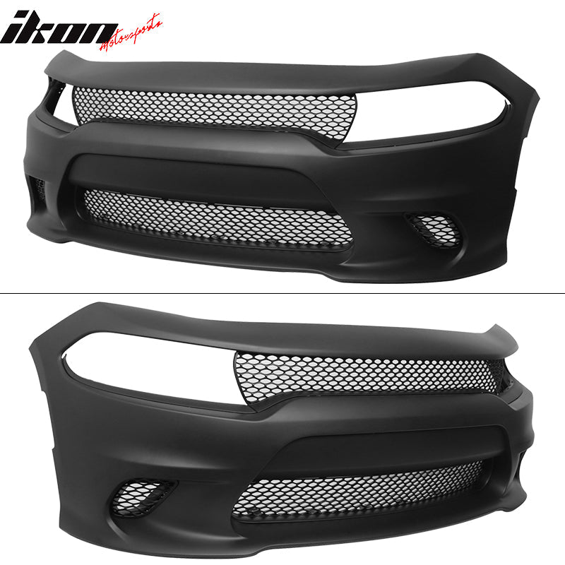 Fits 15-23 Charger Color SRT8 PP Front Bumper + Fog Cover + Foglight
