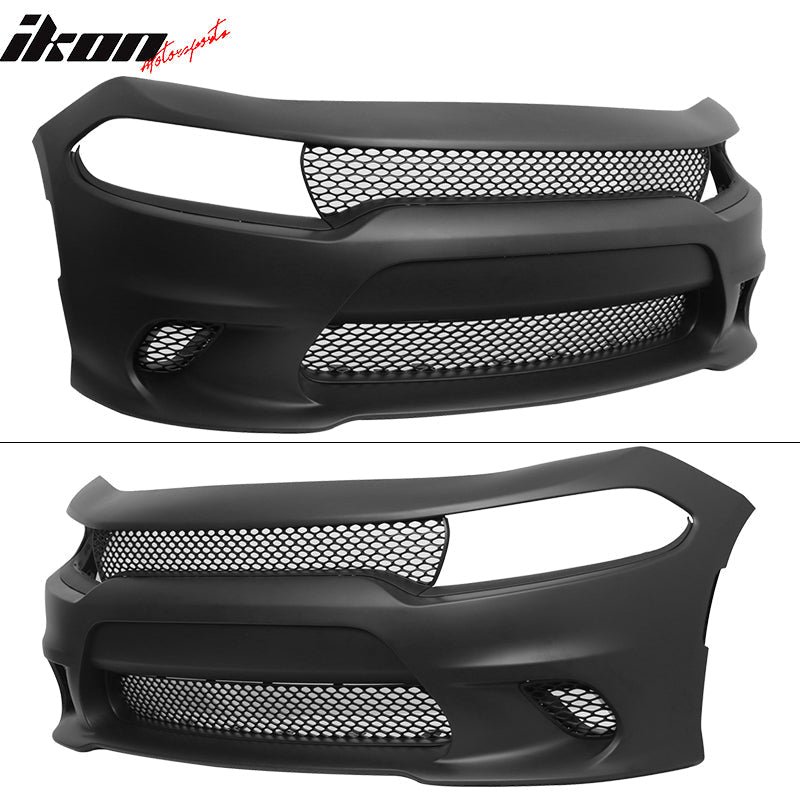 Fits 15-23 Charger Color SRT8 PP Front Bumper + Fog Cover + Foglight