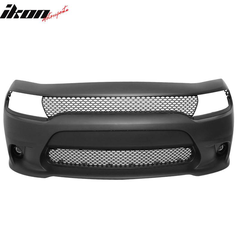 Fits 15-23 Charger Color SRT8 PP Front Bumper + Fog Cover + Foglight