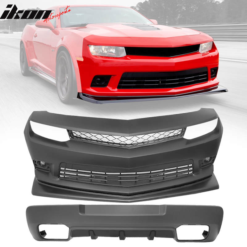 Fits 14-15 Camaro Front&Rear Bumper w/ Foglights&Front Lip&Grille