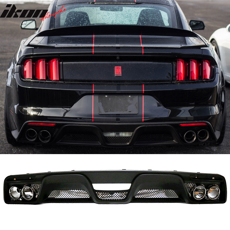 2015-2017 Ford Mustang Front Bumper Rear Diffuser & Dual Trunk Spoiler