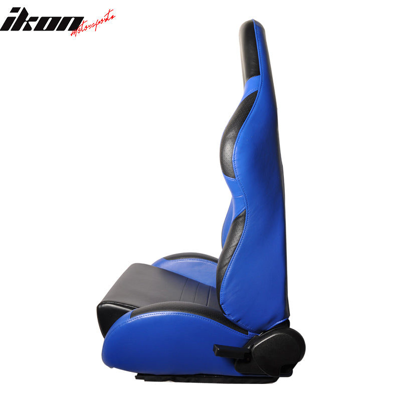 One Pair of Racing Seats Black Blue w/ Slider