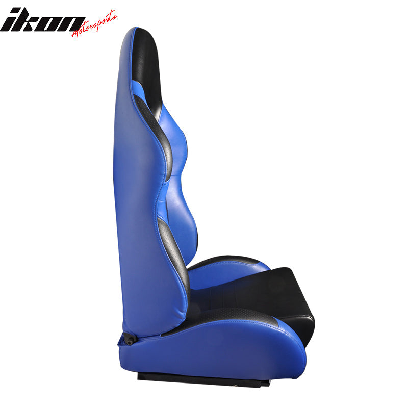 One Pair of Racing Seats Black Blue w/ Slider