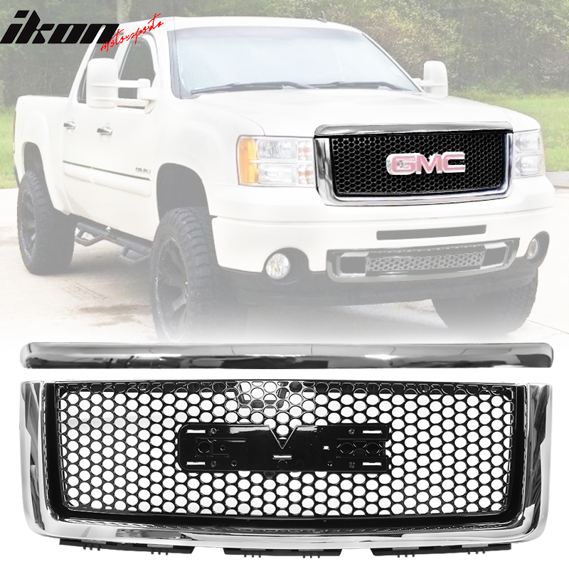 2007-2013 GMC Sierra 1500 Denali Mesh Front Hood Molding Grille ABS
