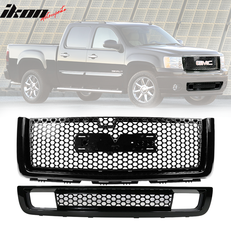 2007-2013 GMC Sierra 1500 Denali Upper Grille Lower Bumper Grille ABS