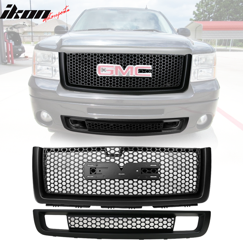 2007-2013 GMC Sierra 1500 Denali Upper Grille Lower Bumper Grille ABS