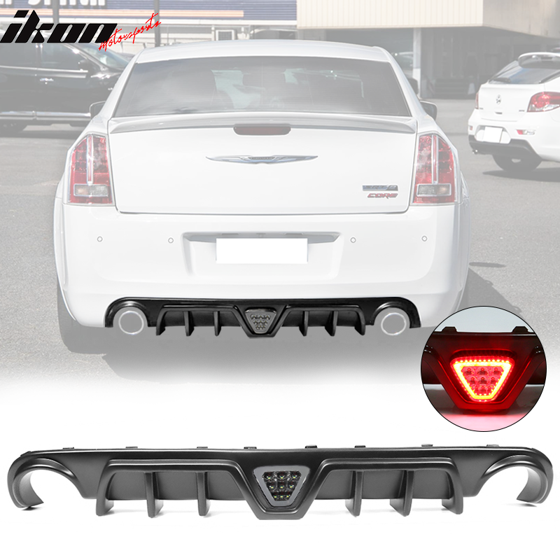 2012-2014 Chrysler 300 SRT Shark Fin Rear Diffuser with LED Light PP