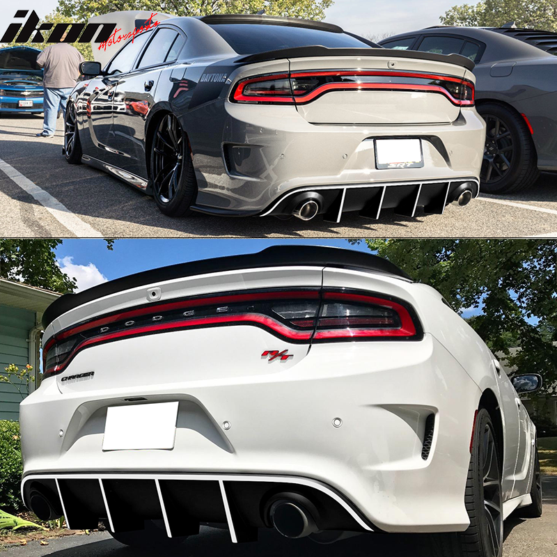 2015-2023 Dodge Charger SRT Rear Diffuser with Reflective Tape PP