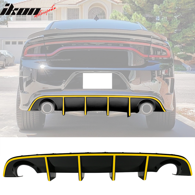 2015-2023 Dodge Charger SRT Rear Diffuser with Reflective Tape PP