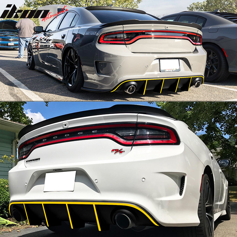 2015-2023 Dodge Charger SRT Rear Diffuser with Reflective Tape PP