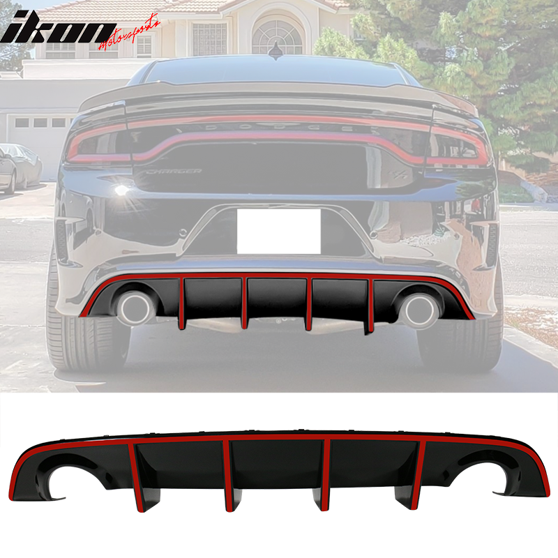 2015-2023 Dodge Charger SRT Rear Diffuser with Reflective Tape PP