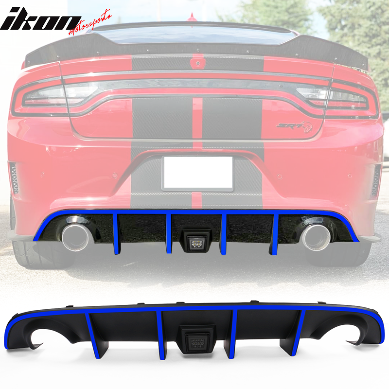 2015-2023 Dodge Charger Rear Diffuser w/ LED Lamp & Reflective Tape PP