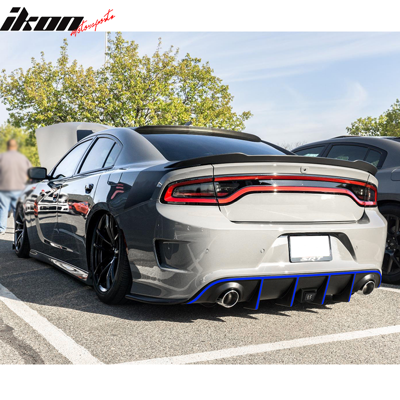 2015-2023 Dodge Charger Rear Diffuser w/ LED Lamp & Reflective Tape PP