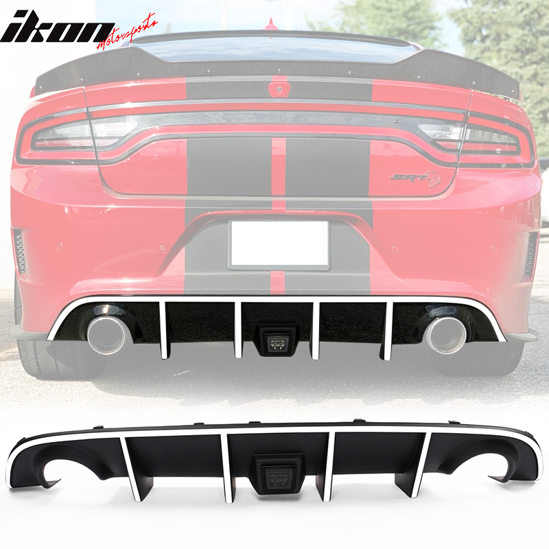 2015-2023 Dodge Charger Rear Diffuser w/ LED Lamp & Reflective Tape PP