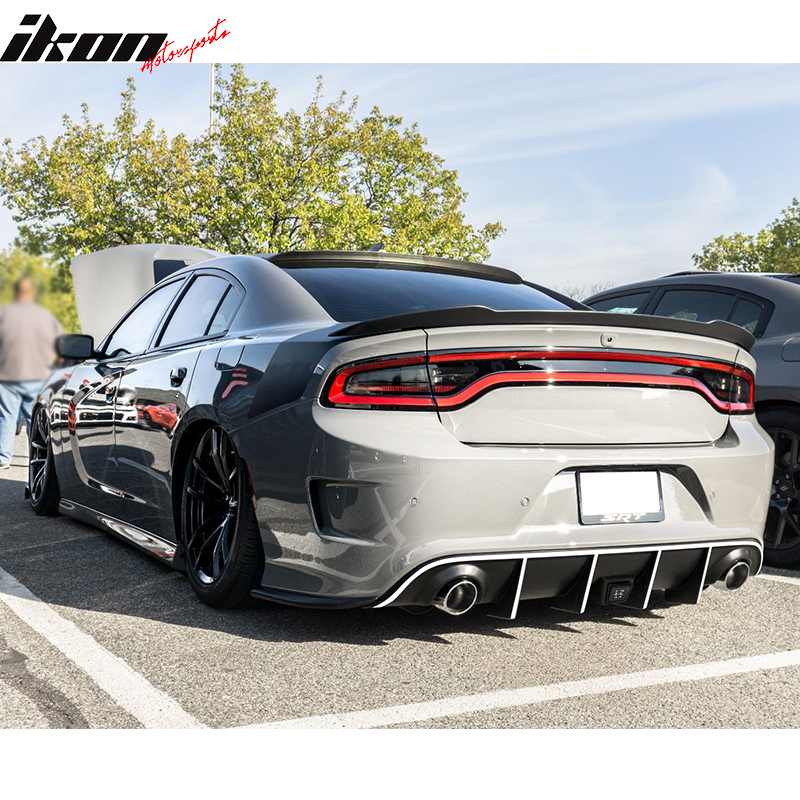 2015-2023 Dodge Charger Rear Diffuser w/ LED Lamp & Reflective Tape PP