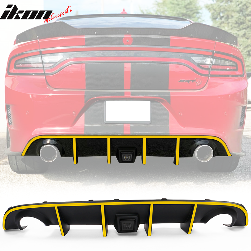 2015-2023 Dodge Charger Rear Diffuser w/ LED Lamp & Reflective Tape PP