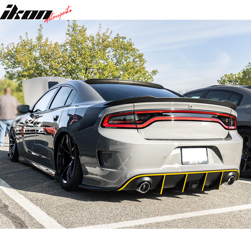 2015-2023 Dodge Charger Rear Diffuser w/ LED Lamp & Reflective Tape PP