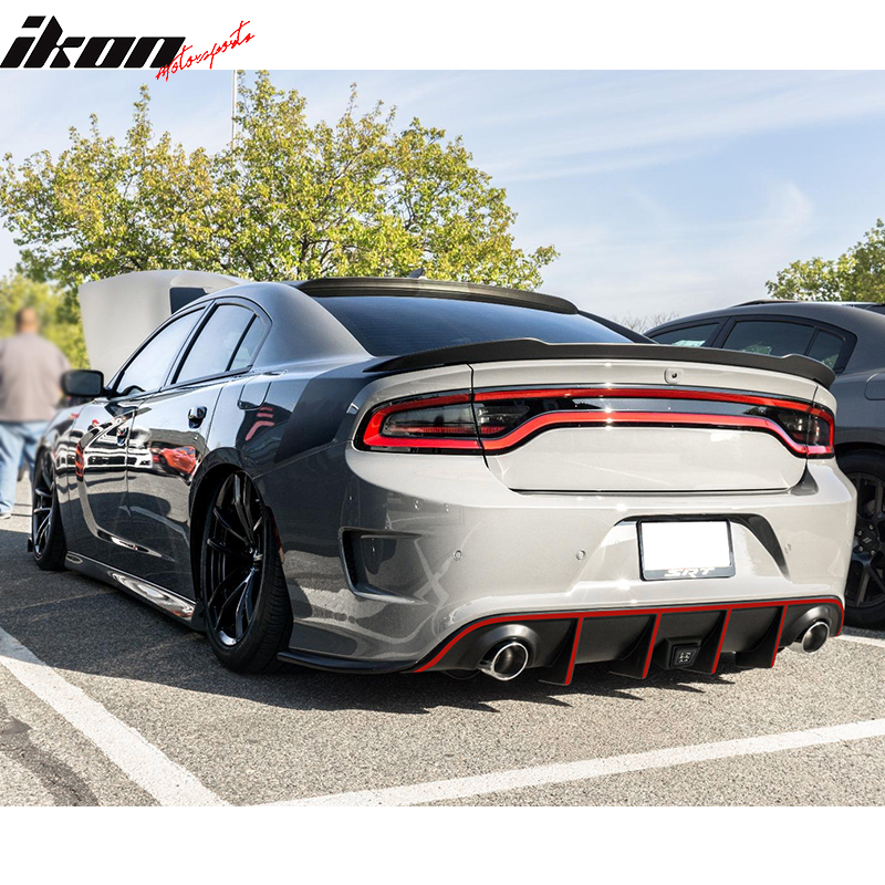 2015-2023 Dodge Charger Rear Diffuser w/ LED Lamp & Reflective Tape PP