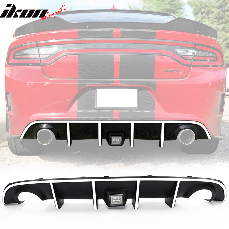 2015-2023 Dodge Charger Rear Diffuser w/ LED Lamp & Reflective Tape PP