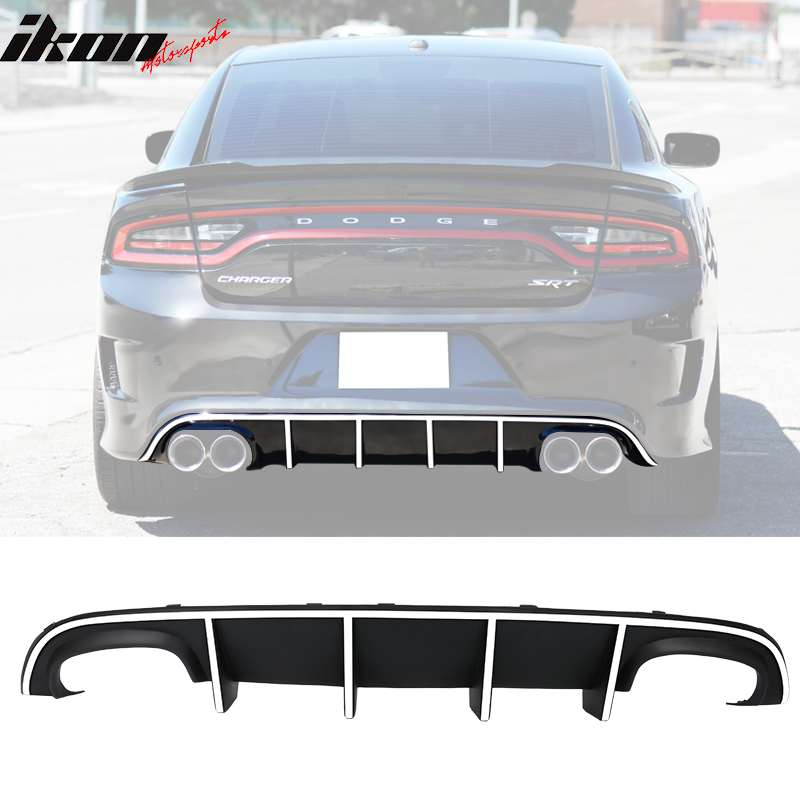 2015-2023 Charger SRT Quad Exhaust Rear Diffuser w/ Reflective Tape PP