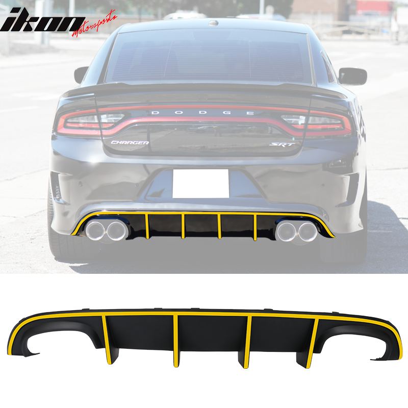 2015-2023 Charger SRT Quad Exhaust Rear Diffuser w/ Reflective Tape PP