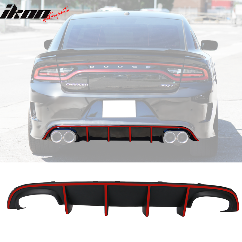 2015-2023 Charger SRT Quad Exhaust Rear Diffuser w/ Reflective Tape PP
