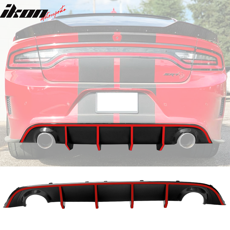 2015-2023 Dodge Charger SRT V2 Rear Diffuser with Reflective Tape PP