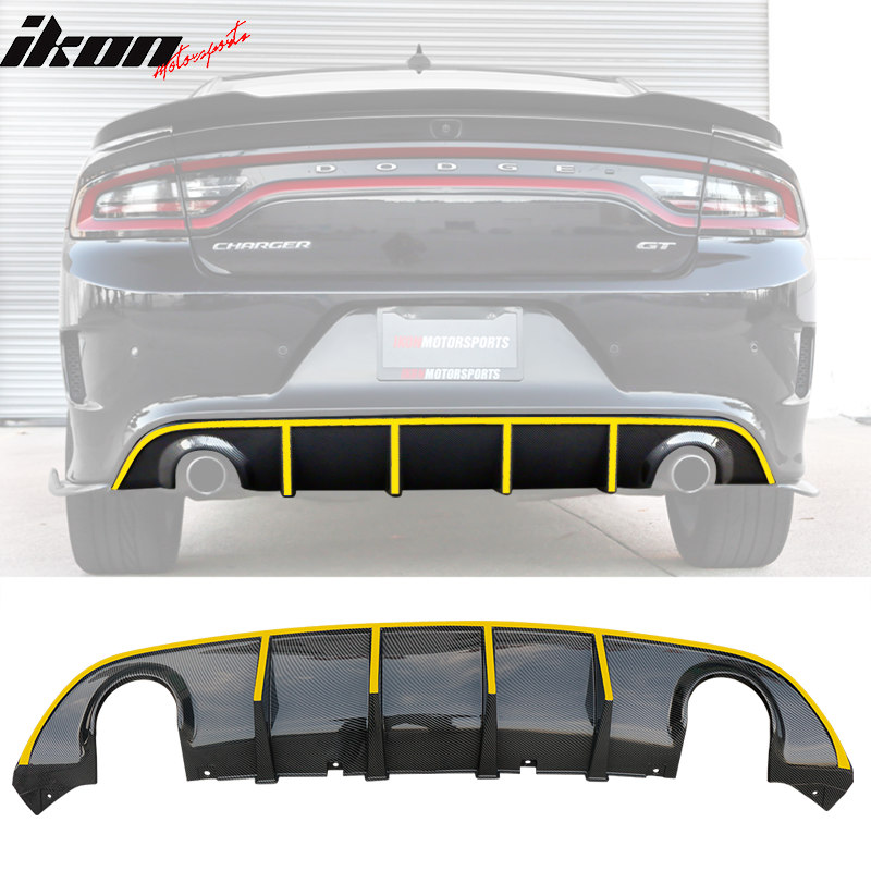 2015-2023 Dodge Charger SRT V3 Rear Diffuser with Reflective Tape PP