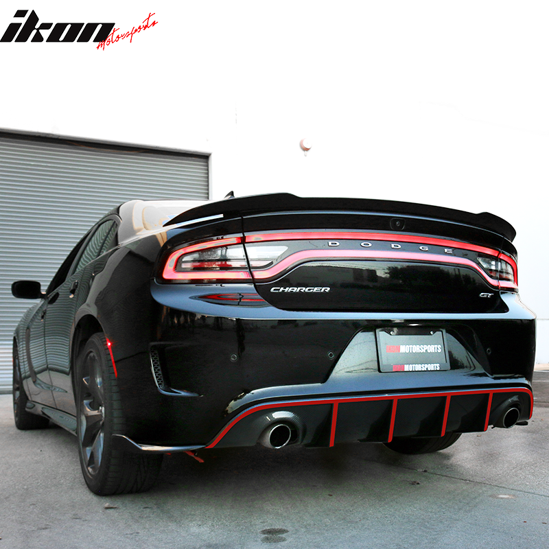 2015-2023 Dodge Charger SRT V3 Rear Diffuser with Reflective Tape PP