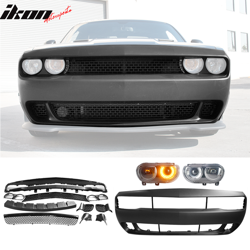 Fits 08-14 Dodge Challenger Front Bumper w/ Headlights - PP