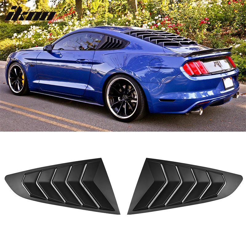 2015-2023 Ford Mustang Coupe Unpainted Rear Side Window Louver ABS