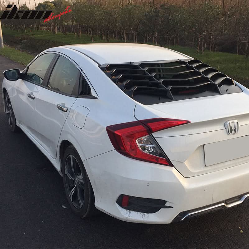 2016-2021 Honda Civic Sedan Rear Window Louver Side Quarter Scoop ABS